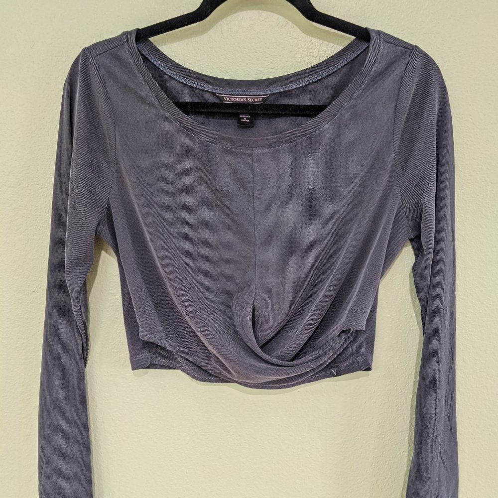 Victoria's Secret Twist Front Charcoal Crop Top (M) Like New
